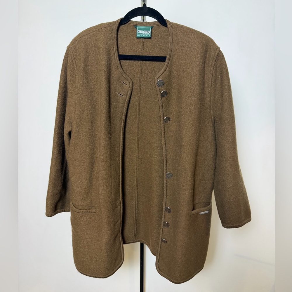 Vintage Geiger of Austria Boiled Wool Cardigan/Coat - Picture 2 of 8